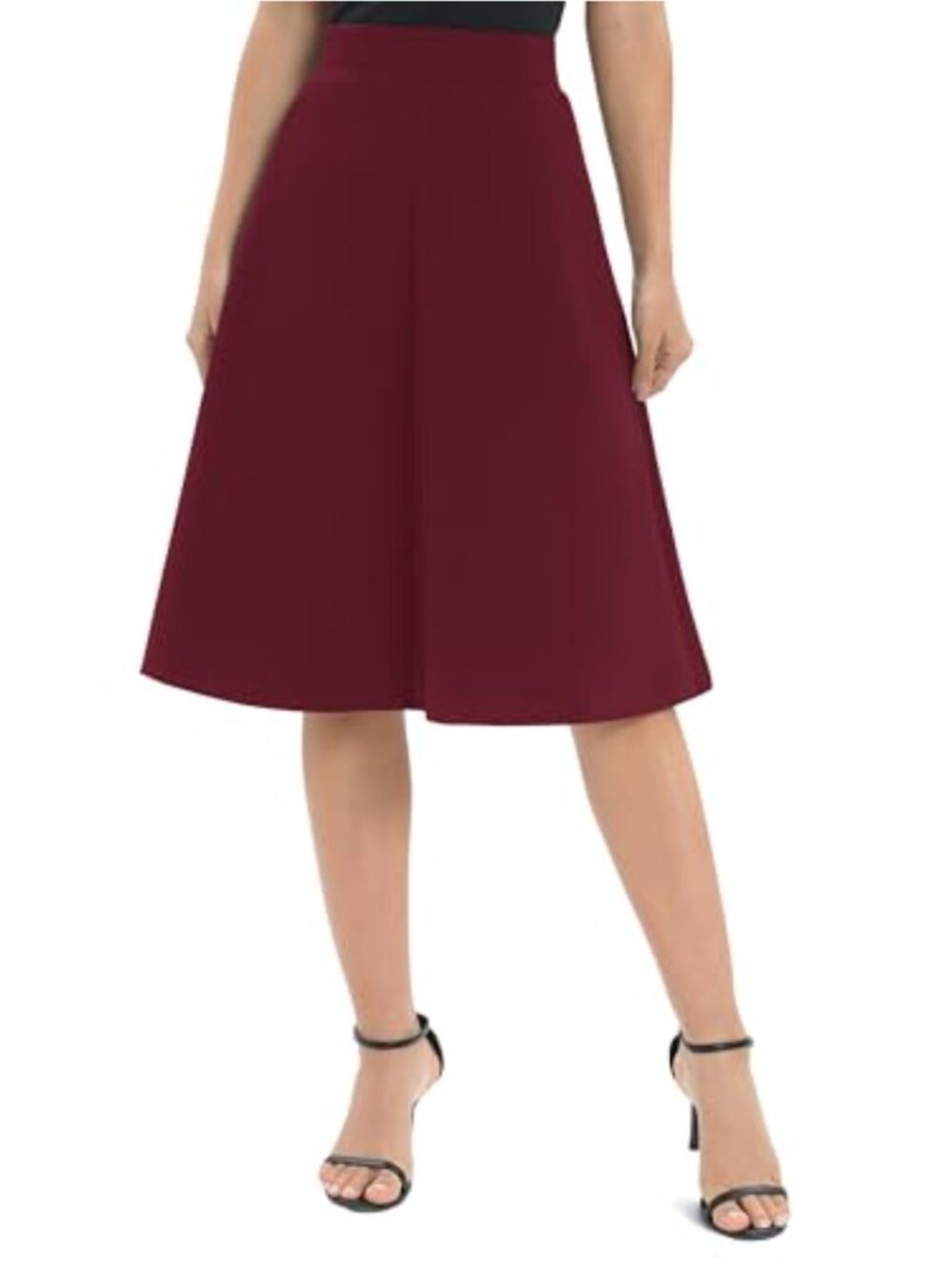 Urban CoCo High Waist A-Line Flare Midi Skirt Stretchy Work